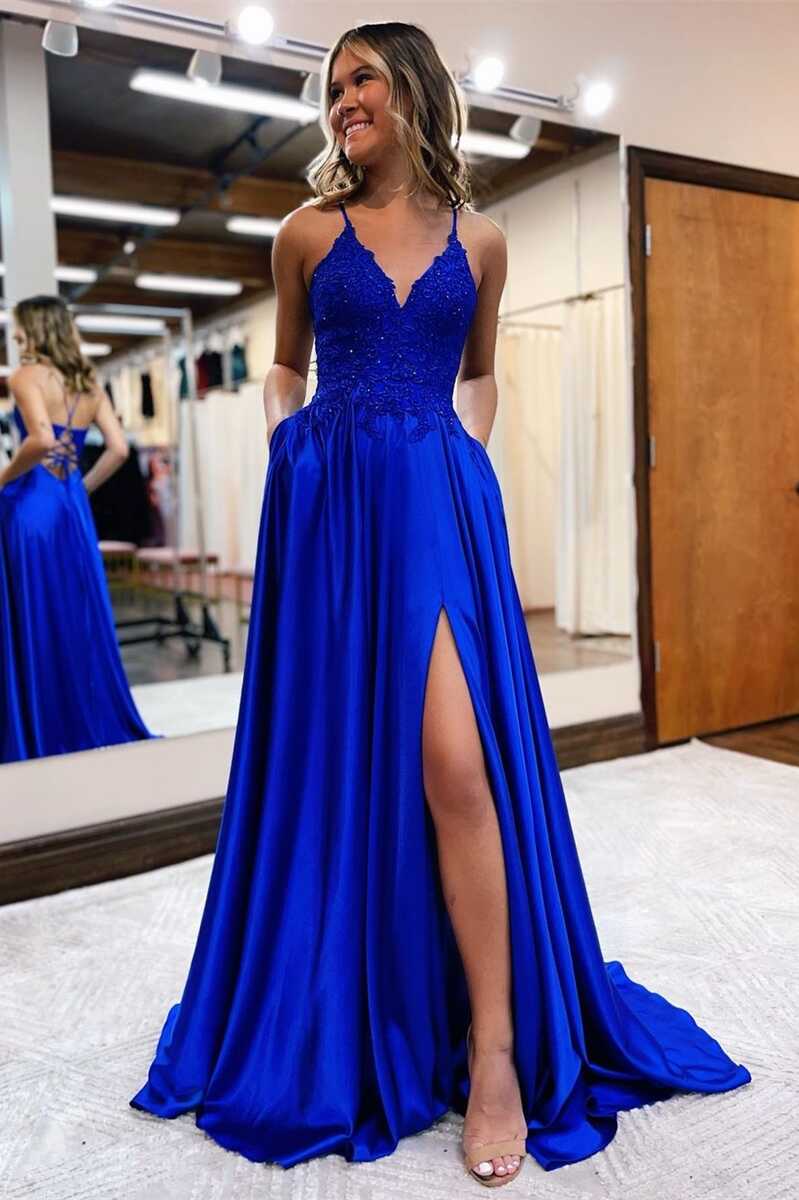 prom dress royal blue